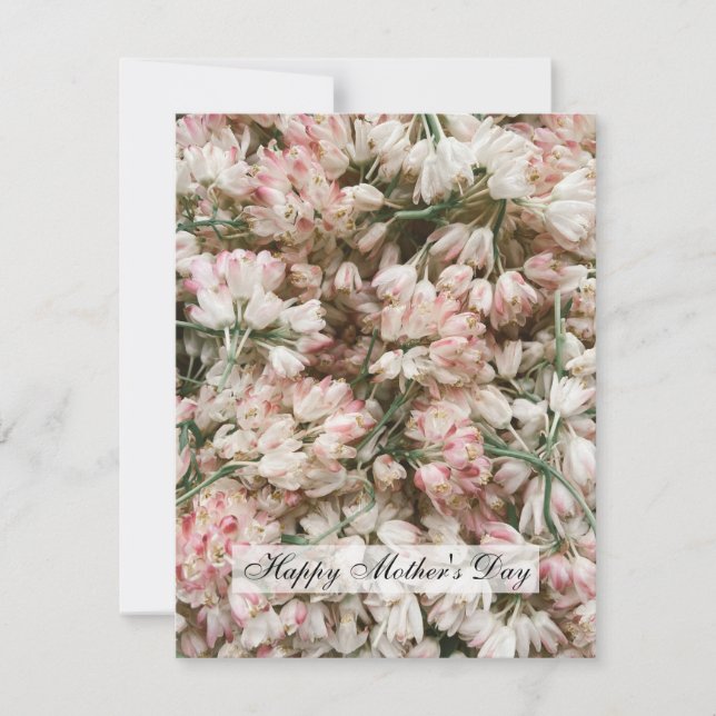 Tarjeta plana de montón de flores del día de la ma (Anverso)