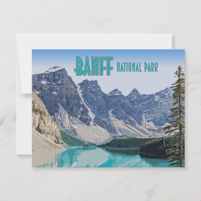 Tarjeta plana de Moraine Lake Banff National Park  (Anverso)