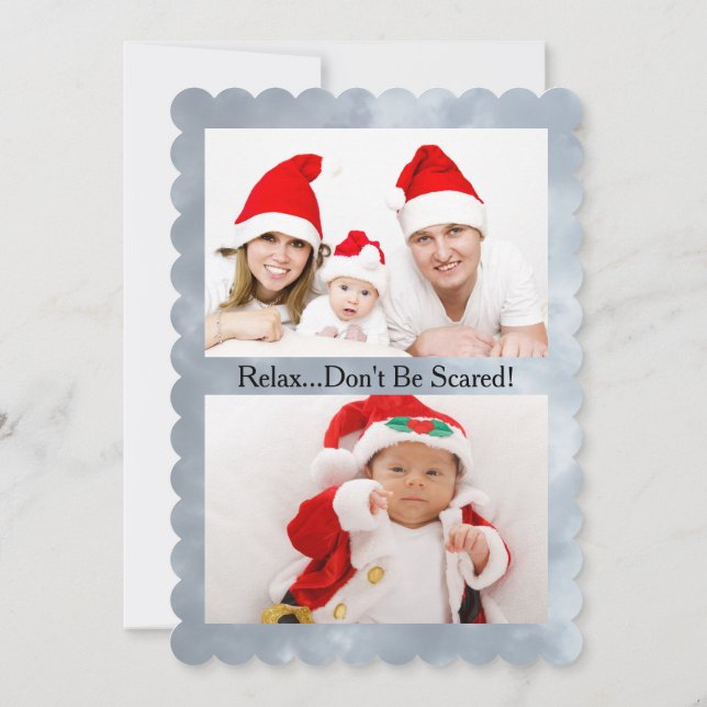 Tarjeta plana de mordeduras de zombi de nieve y ag (Reverso)