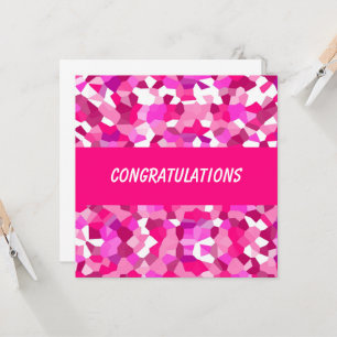 Tarjeta plana de mosaicos rosados