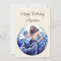 Tarjeta plana de natalidad Aquarius Water Bearer Z