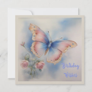 Tarjeta plana de natalidad para mariposa acuática