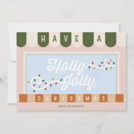 Tarjeta plana de Navidad alegre y festiva