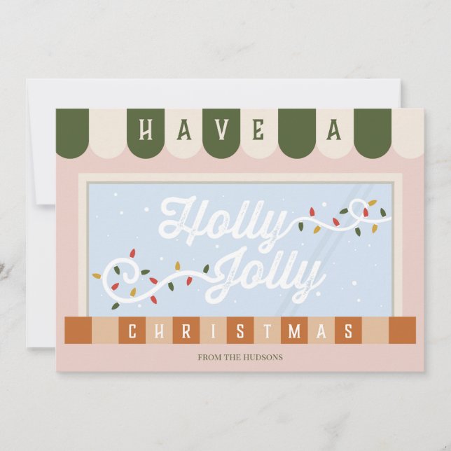 Tarjeta plana de Navidad alegre y festiva (Anverso)