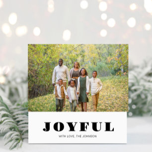 Tarjeta plana de Navidad alegre y festiva con foto