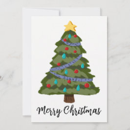 Tarjeta plana de Navidad artística de árbol de Nav