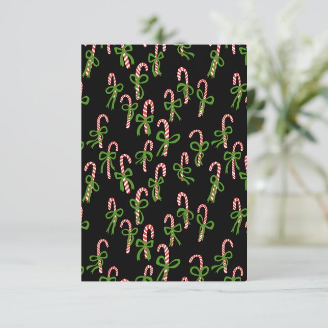 Tarjeta plana de Navidad Candy Canes para Navidade (Anverso de pie)