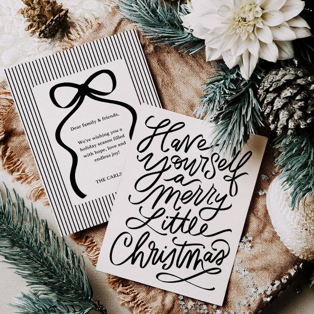 Tarjeta plana de Navidad Chic con letras a mano (Subido por el creador)