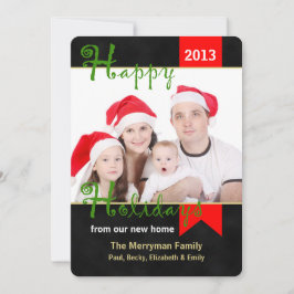 Tarjeta plana de Navidad con cambio de dirección y