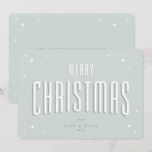 Tarjeta plana de Navidad con estrellas retro en ve