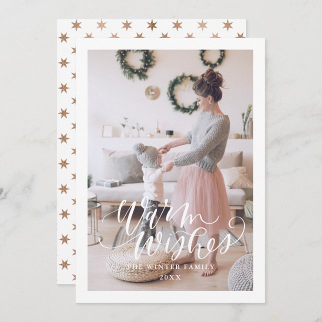 Tarjeta plana de Navidad de buenos deseos Tarjeta  (Anverso / Reverso)