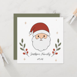 Tarjeta plana de Navidad de Santa Claus acogedora
