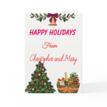 Tarjeta plana de Navidad divertida
