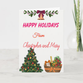 Tarjeta plana de Navidad divertida