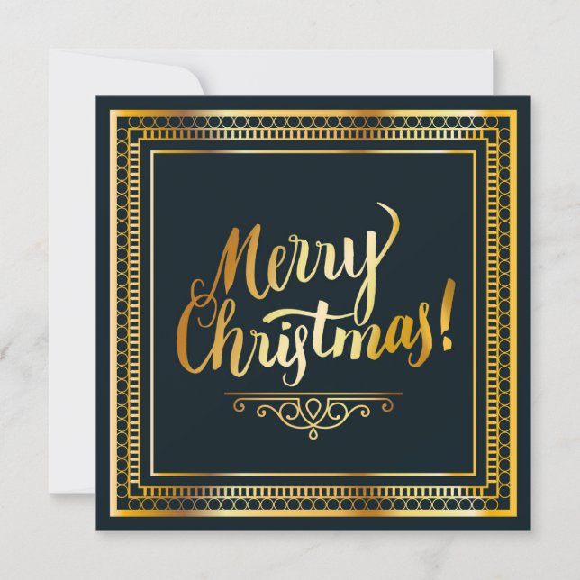 Tarjeta plana de Navidad elegante con foto persona (Anverso)