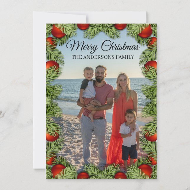 Tarjeta plana de Navidad Feliz (Anverso)