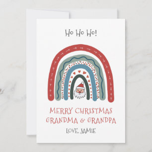 Tarjeta plana de Navidad para abuela y abuelo