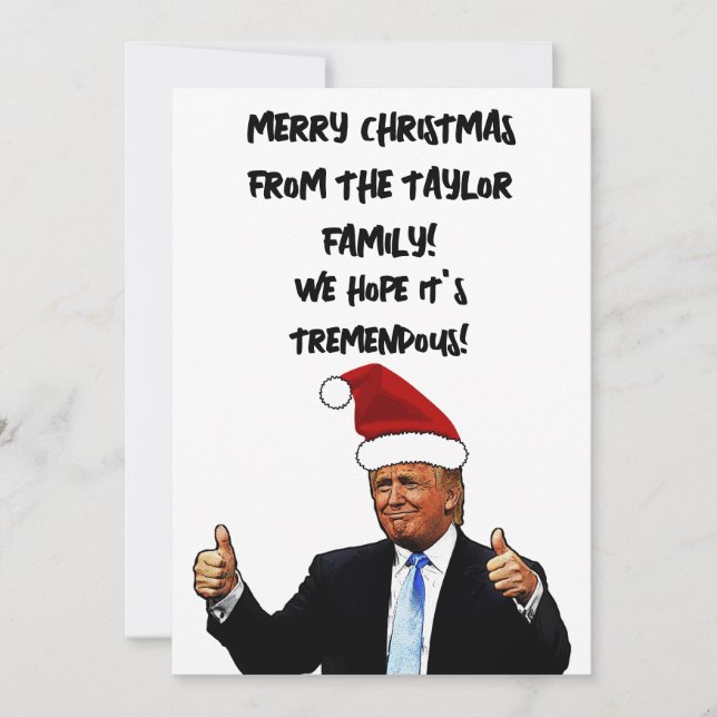 Tarjeta plana de Navidad personalizada de DONALD T (Anverso)