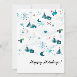 Tarjeta plana de Navidad Retro A Go-Go