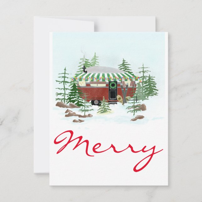 Tarjeta plana de Navidades Airstream (Anverso)