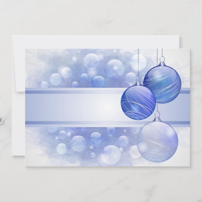 Tarjeta plana de Navidades azules (Anverso)