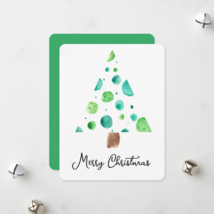 Tarjeta plana de Navidades de árbol de puntos