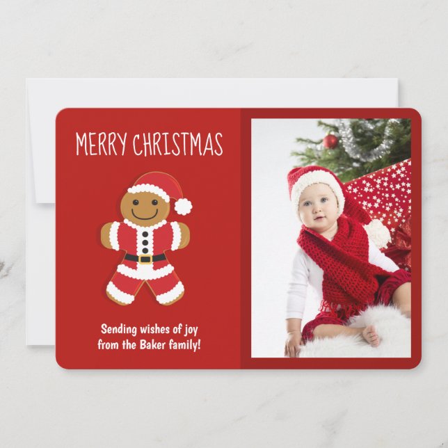 Tarjeta plana de Navidades de fotos de Santa Fe de (Anverso)