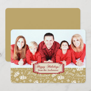 Tarjeta plana de Navidades de plantilla de borde d
