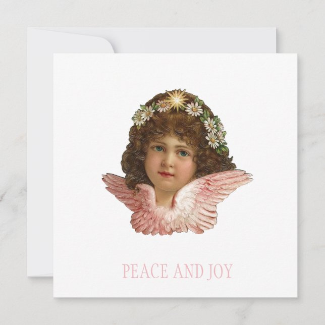 TARJETA PLANA DE NAVIDADES DE VINTAGE CHERUB (Anverso)