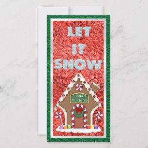 Tarjeta plana de Navidades del taller de Santa