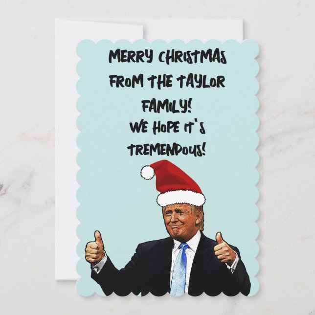 TARJETA PLANA DE NAVIDADES DONALD TRUMP PERSONALIZ (Anverso)