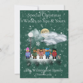 Tarjeta plana de Navidades fotográficos de la fami