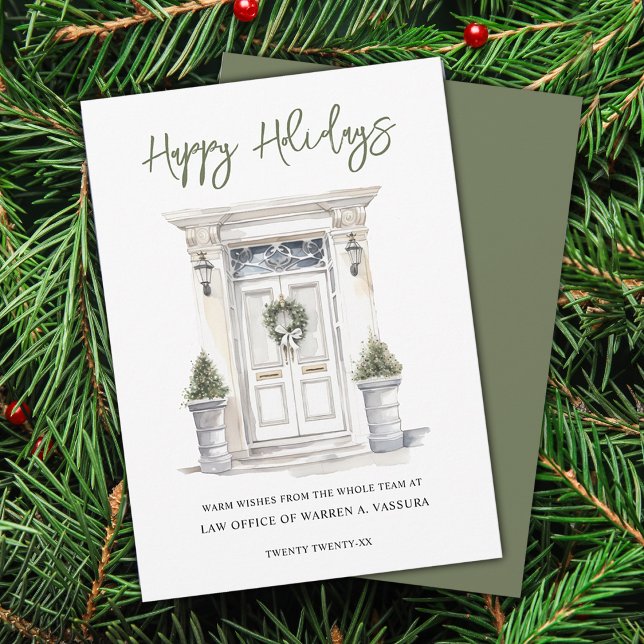 Tarjeta plana de negocios de vacaciones felices mo (Modern Holiday Wishes Business Flat Holiday Card)