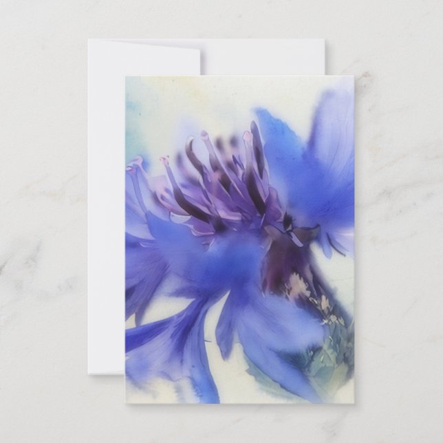 Tarjeta plana de nota con arte de flor de botón de (Anverso)