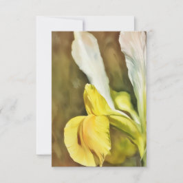Tarjeta plana de nota con arte de flor de narciso 