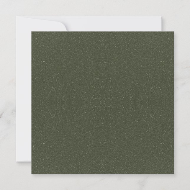 Tarjeta plana de nota con speckle verde musgo pers (Anverso)