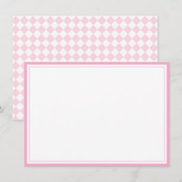 Tarjeta plana de nota de diseño clásico rosa claro