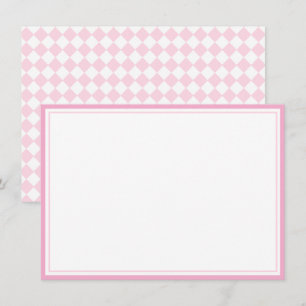 Tarjeta plana de nota de diseño clásico rosa claro