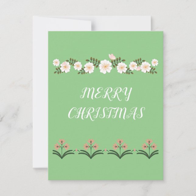 Tarjeta plana de nota de Feliz Navidad (Anverso)