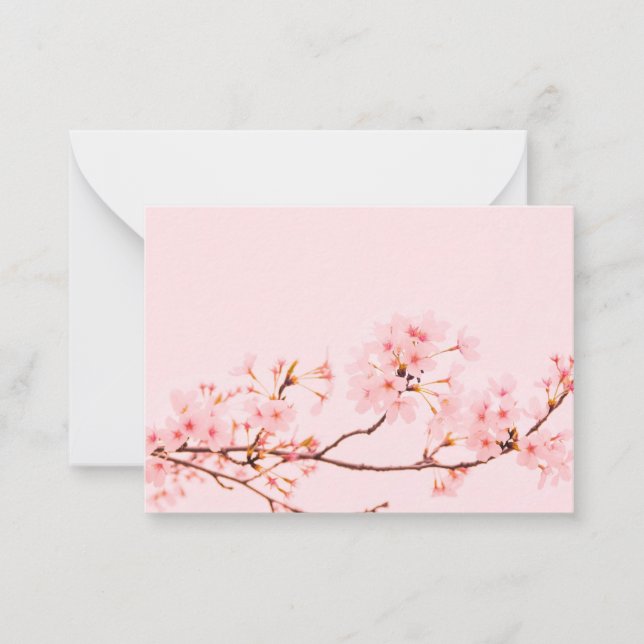 Tarjeta plana de nota de flor de mármol rosa (Anverso)