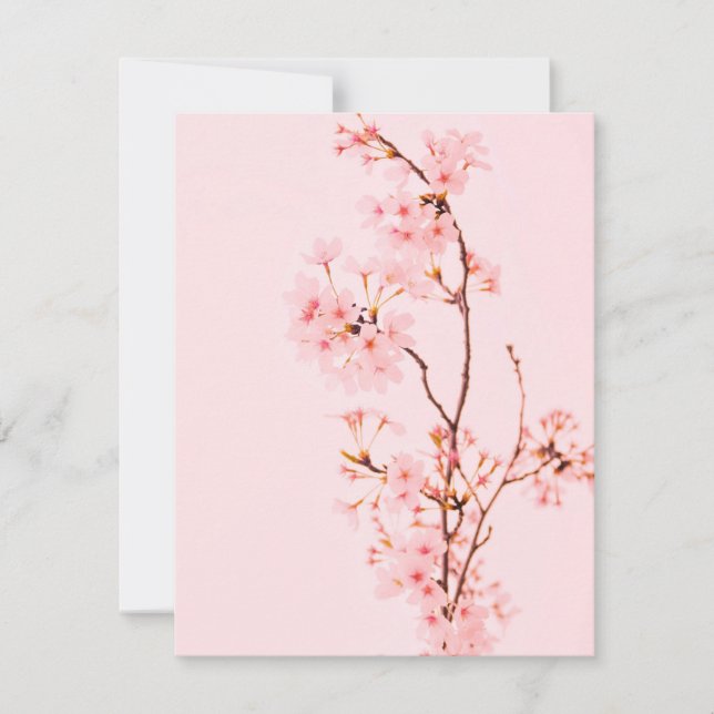 Tarjeta plana de nota de flor de mármol rosa (Anverso)