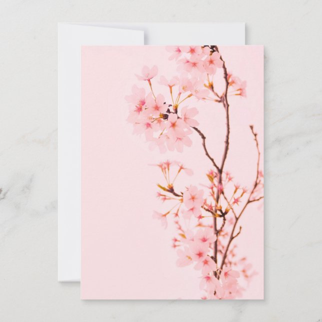 Tarjeta plana de nota de flor de mármol rosa (Reverso)