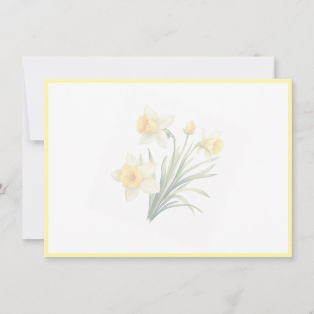Tarjeta plana de nota de narcisos (Anverso)