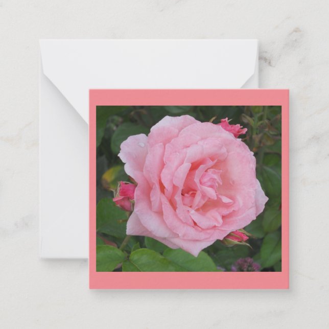 Tarjeta plana de nota de rosa rosa clásica (Anverso)