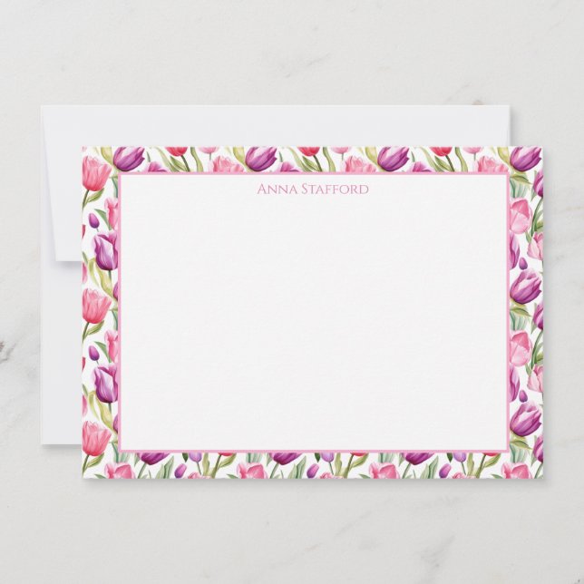 Tarjeta plana de nota de Tulipanes (Anverso)