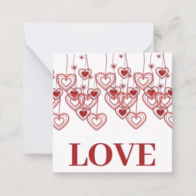 Tarjeta plana de nota del día de San Valentín de c (Anverso)