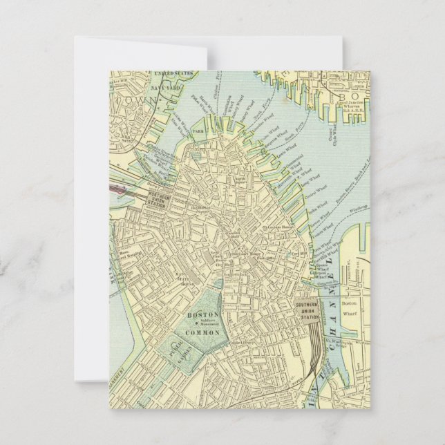 Tarjeta plana de nota del mapa de la calle de Bost (Anverso)