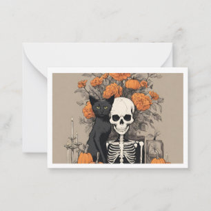 Tarjeta plana de nota esperando Halloween