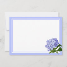 Tarjeta plana de nota - Hortensia Azul