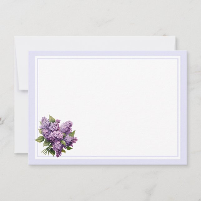 Tarjeta plana de nota - Lilas (Anverso)